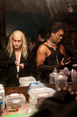 Adam (left) and Java (right) prepare for their roles in the Rocky Horror Picture Show
